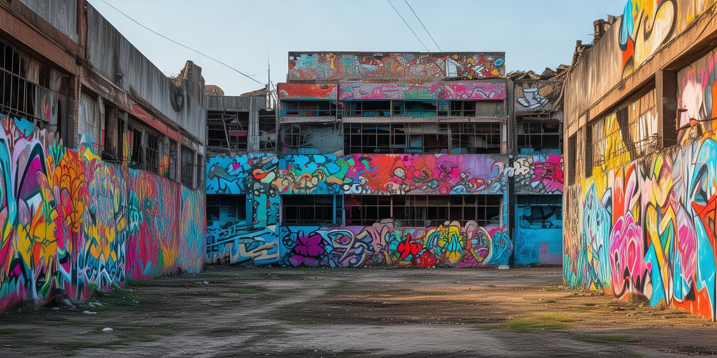常宁矿区废墟涂鸦大赛:废弃工厂变身巨型露天画廊