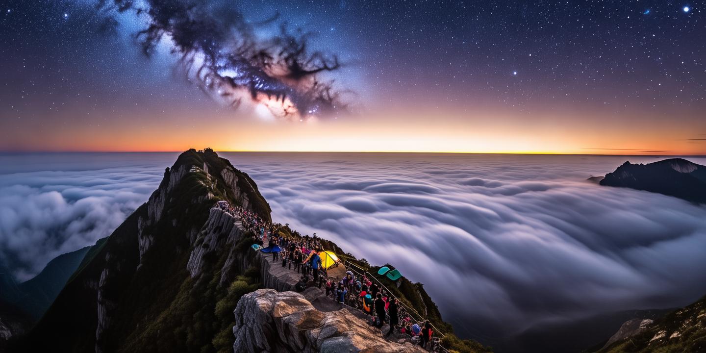 南岳衡山星空云海露营节盛大开幕,夜宿祝融峰顶,共赏日出云海奇观